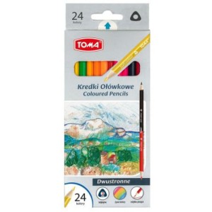 KREDKI OŁÓWKOWE DWUSTRONNE 24KOL.