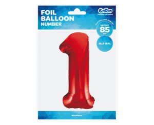 BALON FOLIOWY B&C CYFRA "1" CZERWONA 85CM