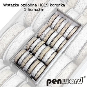 WSTĄŻKA OZDOBNA H019 KORONKA 1,5CMX3M /28/
