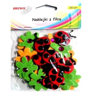 NAKLEJKI Z FILCU FVC03 BIEDRONKI&KWIATKI 28szt.