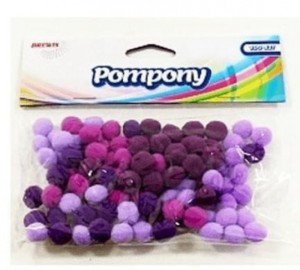 POMPONY POM11 ODCIENIE FIOLETOWEGO 10MM.100szt.