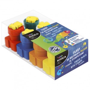 FARBY DO MALOWANIA PALCAMI ZE STEMPELKAMI 8 SZT.