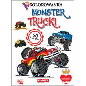 KOLOROWANKA MONSTER TRUCKI Z NAKLEJKAMI