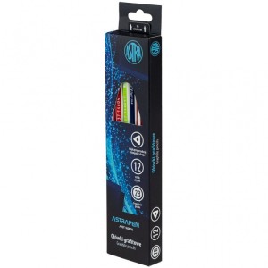 OŁÓWEK GRAFITOWY ASTRA CZARNE DREW.Z GUMKĄ 2B /12 szt/
