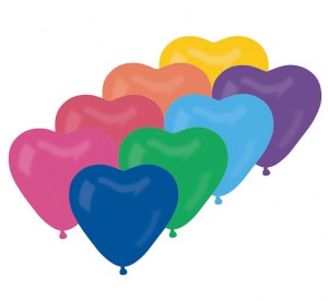 BALONY CR PASTEL SERCE BEZ NADRUKU RÓŻNOKOL. /50 szt/