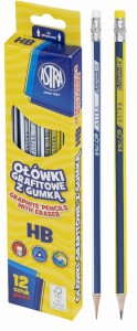 OŁÓWEK GRAFITOWY ASTRA Z GUMKĄ HB /12/