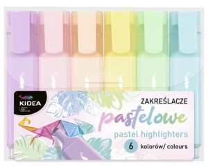 ZAKREŚLACZE PASTELOWE 6 KOLORÓW KIDEA