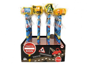 Ołówek z gumką do ścierania - maszyny budowlane