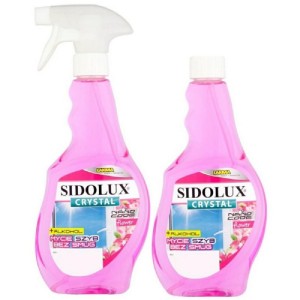 SIDOLUX PŁYN CRYSTAL DO SZYB FLOWER 500ml+ZAPAS