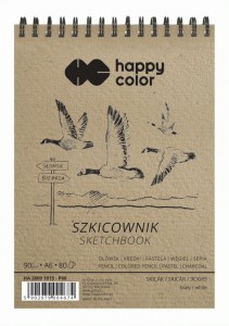 SZKICOWNIK NA SPIRALI PTAKI A6 80K.90GR.BIAŁY H-CO