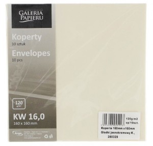 KOPERTY OZD. 160X160MM 120GR.GŁADKI J.KREMOWY/10/
