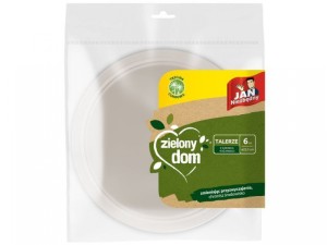 ZIELONY DOM TALERZE Z TRZCINY CUKROWEJ 23CM.6szt.J