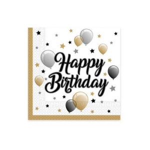SERWERKI PAPIEROWY "BALLONS HAPPY BIRTHDAY" 33X33