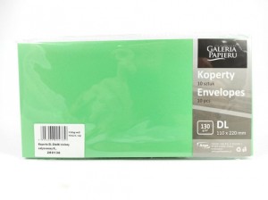 KOPERTY OZD. DL 130GR.GŁADKI ZIELONY SATYN.K /10/