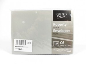 KOPERTA OZD.C6 130GR.GŁADKI J.SZARY SATYN.K /10/