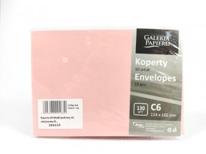 KOPERTA OZD.C6 130GR.GŁADKI PUDR.RÓŻ SATYN.K /10/