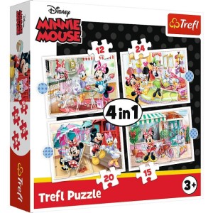 PUZZLE 4w1 (12,15,20,24) - Minnie z przyjaciółmi