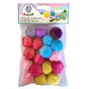 POMPONY 30MM.WEŁNIANE KŁĘBUSZKI