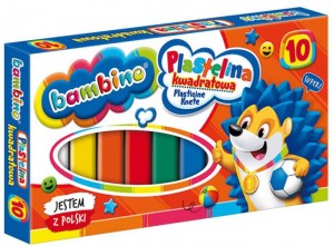 PLASTELINA KWADRAT 10 KOLORÓW BAMBINO STD