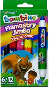FLAMASTRY DWUSTRONNE 12KOL.JUMBO STANDARD