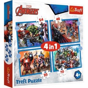 Puzzle 4w1 - Odważni Avengersi=