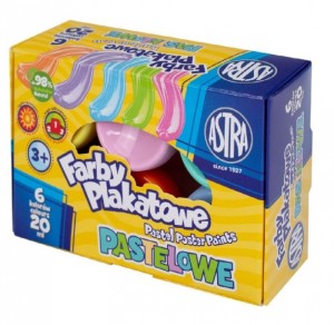 FARBY PLAKATOWE PASTELOWE 6KOL.20ML.