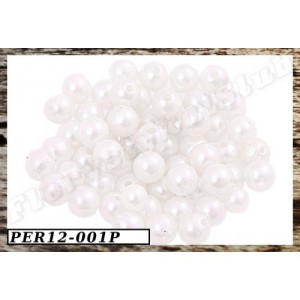 KORALIKI PEREŁKI Z DZIURKĄ 14MM/50G BIAŁA PERŁA