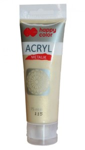 FARBA AKRYLOWA 75ML HAPPY COLOR JASNE ZŁOTO.MET.