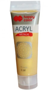 FARBA AKRYLOWA 75ML HAPPY COLOR DELIK.ZŁOTO.MET.