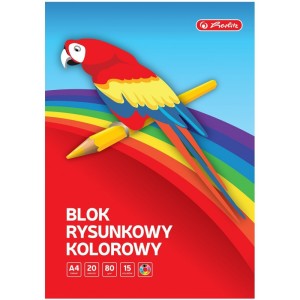BLOK RYSUNKOWY A4 20K 80G KOLOROWY