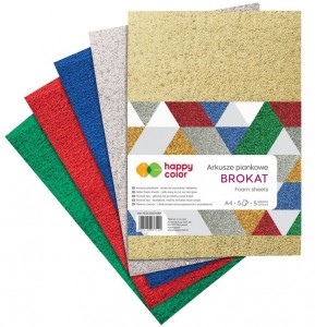 ARKUSZE PIANKOWE BROKATOWE ZIELONE A4 5ARK.H-COL
