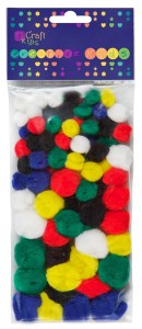 POMPONY AKRYLOWE MIX 78szt.