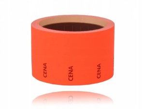CENA ROLKA 25X38MM.Z NADRUKIEM POMARAŃCZOWA 5szt.