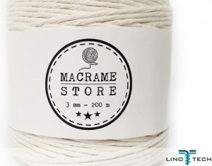 SZNUREK DO MAKRAMY BAWEŁNIANY BIAŁY 3MM/200M