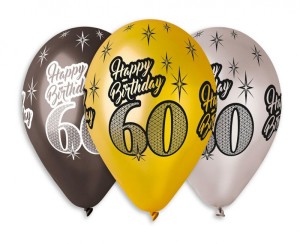 BALONY PREMIUM "HAPPY BIRTHDAY 60" METAL. 12" /6/