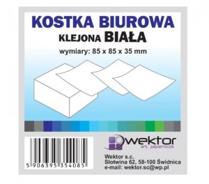 KOSTKA BIAŁA KLEJONA 85X85X35MM