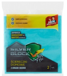 ŚCIERECZKI DOMOWE SILVER BLOCK 2szt.JN