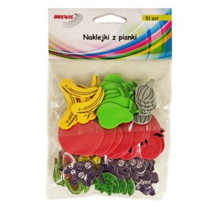 NAKLEJKI Z PIANKI PVC26 OWOCE 51szt.