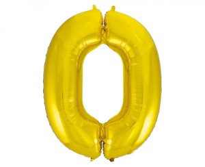 BALON FOLIOWY "CYFRA 0" ZŁOTA 85CM