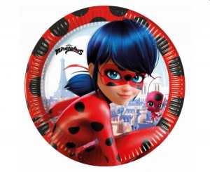 TALERZYKI PAPIEROWE MIRACULOUS LADYBUG 23cm.8szt.