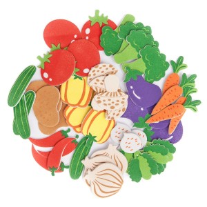 NAKLEJKI Z PIANKI WARZYWA 44szt.