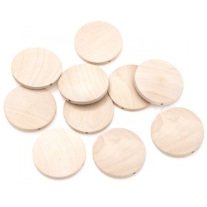 DREWNIANE KORALIKI DYSKI 40mm.10szt.