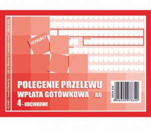 POLECENIE PRZELEWU SAMOKOPIA A6 80K.1+3 EMEKO 834