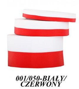 WSTĄŻKA SATYNOWA BIAŁO-CZERWONA 38MM/22MB