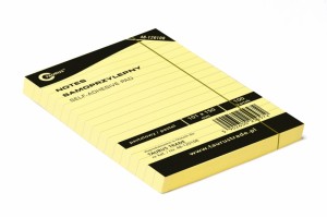 NOTES SAMOPRZYLEPNY 101x150mm.100k.ŻÓŁTY LINIA