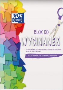 BLOK DO WYCINANEK OXFORD A4/15K KOLOROWY