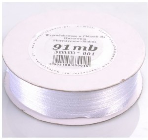 WSTĄŻKA SATYNOWA 3MM/91MB BIAŁA