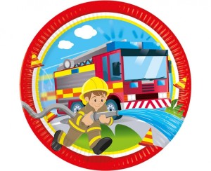 TALERZYKI PAPIEROWE FIREFIGHTERS 23cm.8szt.