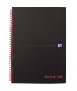 KOŁONOTATNIK OXFORD OFF.BLACK N'RED A4 70K.LINIA