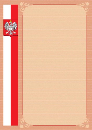 Dyplom - Tło ozdobne uniwersalne z godłem i flagą bez tekstu B043